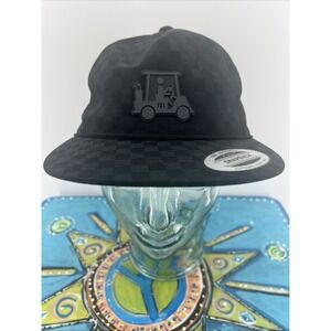 Travis Mathew Golf Time of Arrival Snapback Hat Cap Black Checkered - One Size